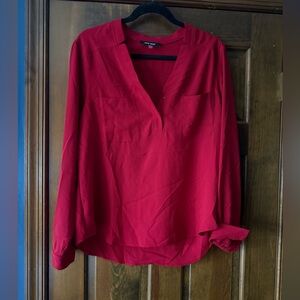 Nine West Vibrant Red Blouse